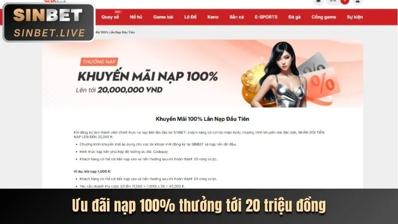 Biểu ngữ khuyến mãi chào mừng với tiền thưởng lớn cho người chơi mới